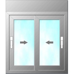 Ventana de PVC 2 hojas S752 con persiana.