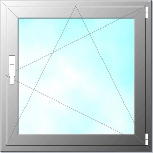 Ventana de PVC 2 hojas S752 con persiana.